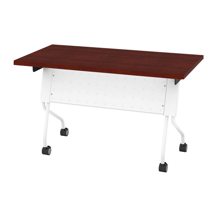 Office Star 4' White Frame With Cherry Top Table - White 84224WC