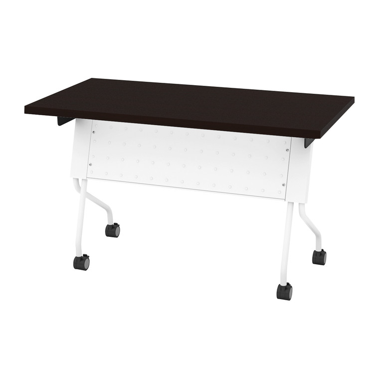 Office Star 4' White Frame With Espresso Top Table - White 84224WE