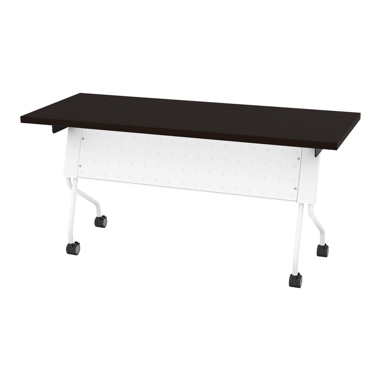 Office Star 5' White Frame With Espresso Top Table - White 84225WE