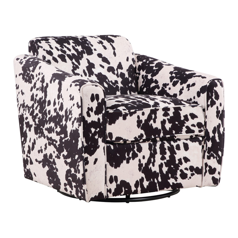 Office Star Cassie Swivel Arm Chair - Black Cow CSS-BC1