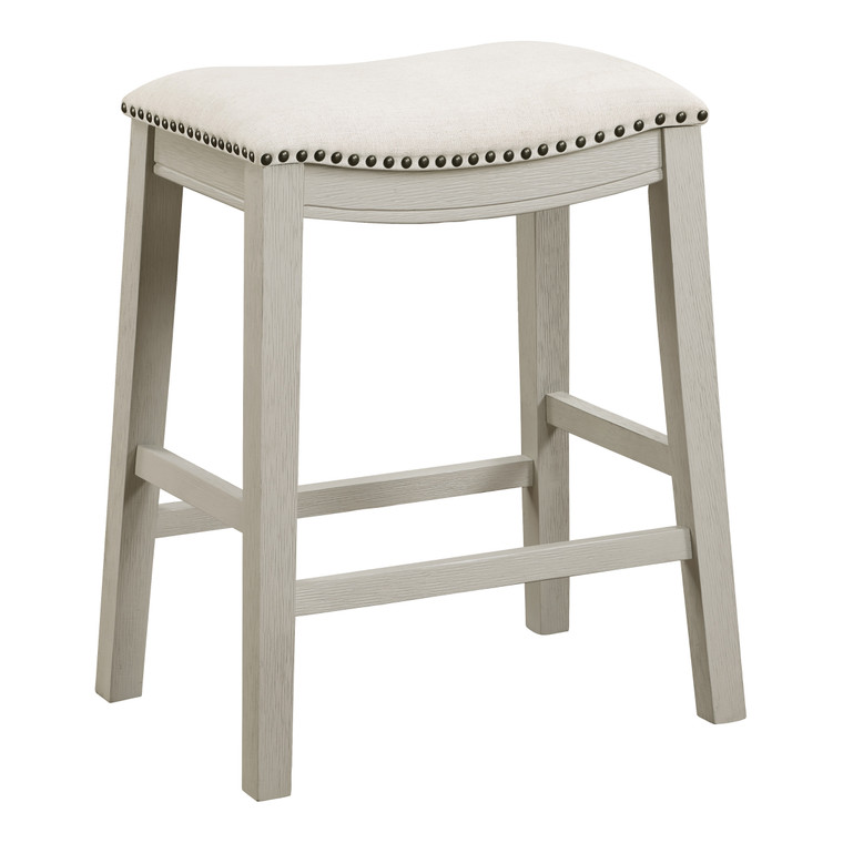 Office Star 24" Saddle Stool - Linen / White Washed (Pack Of 2) MET6224WW-L32