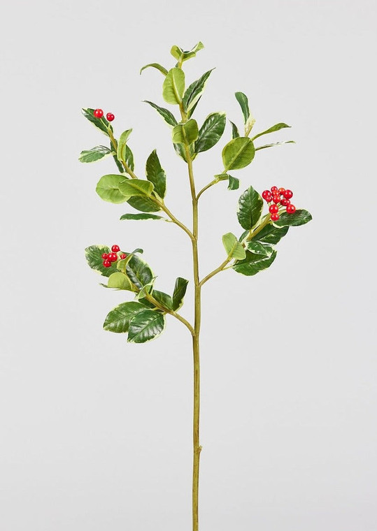 Artificial Winter Holly And Berry Branch - 31" WIN-95231-RD By Afloral