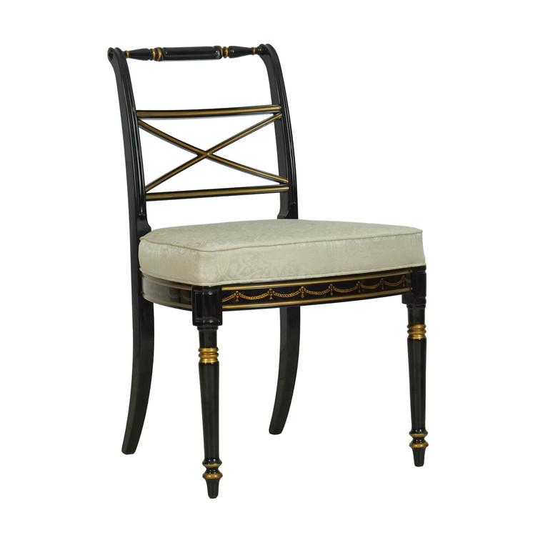 34217/2EBN-093 Vintage Side Chair Regency Chinoiserie
