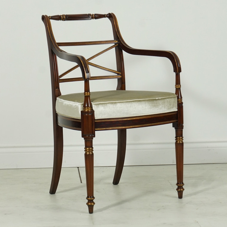 34217/1EM/NF11-053 Vintage Arm Chair Regency Chinoiserie
