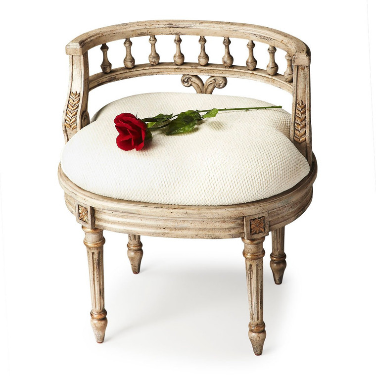 Butler Hathaway Gilted Cream Vanity Seat 1218238