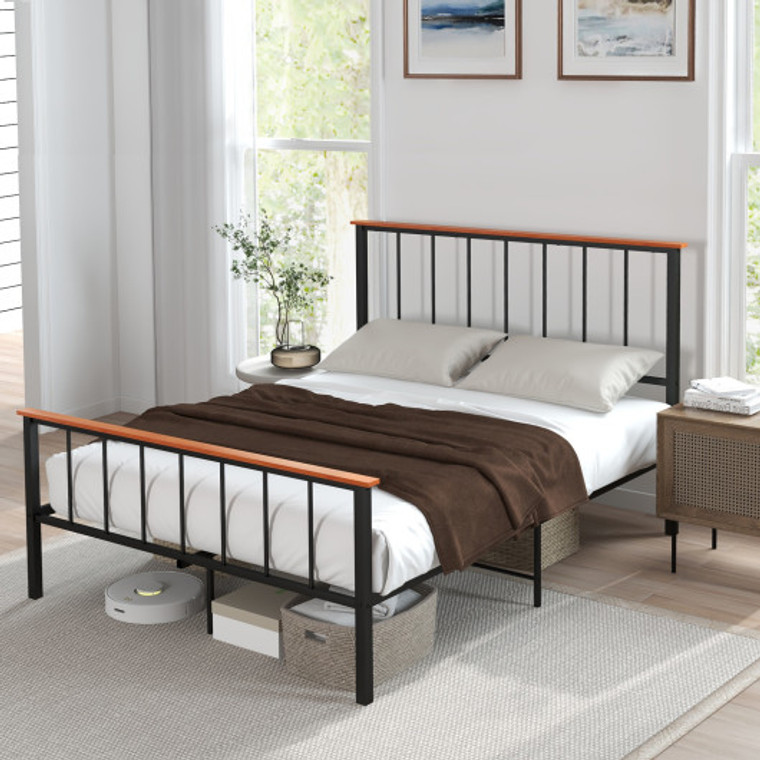 Full/Queen Bed Frame With Headboard And Footboard-Queen Size HU10460DK-Q