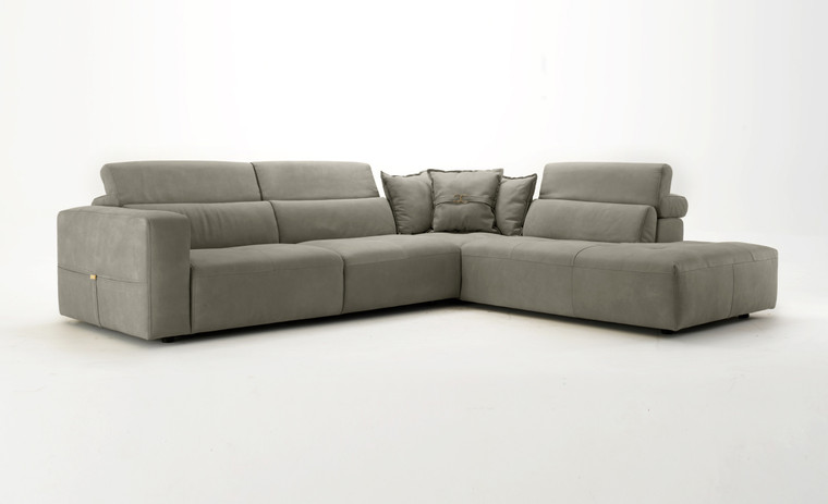 VIG Furniture VGCC-GRANDE-RAF-DKGRY-SECT Coronelli Collezioni Grande - Italian Dark Grey Raf Chaise Sectional Sofa