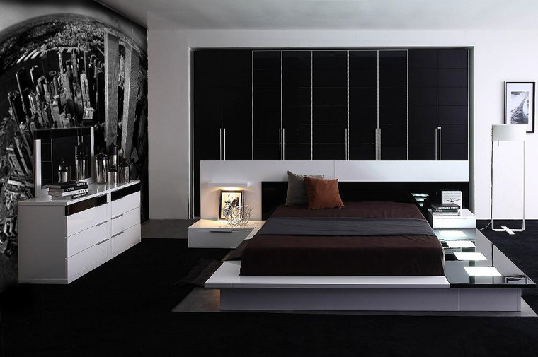 VIG Furniture VGWCIMPERA-Q Queen Impera Modern-Contemporary Lacquer Platform Bed