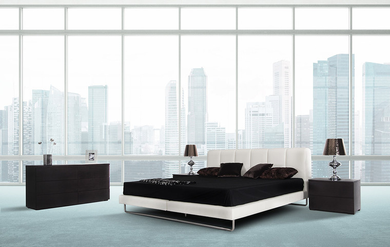 VIG Furniture VGKKB-259-WHT-EK Eastern King Heather - Modern White Bedroom Bed