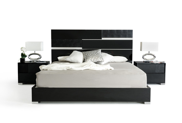 VIG Furniture VGACANCONA-BED-BLK-EK Eastern King Modrest Ancona Italian Modern Black Bed