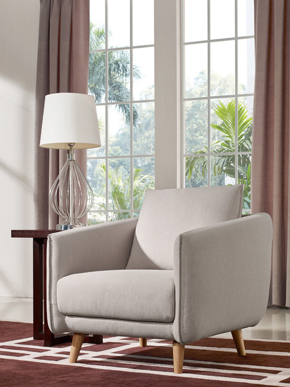 VIG Furniture VGMB-1660-BGE-CH Divani Casa Dakota Modern Beige Fabric Chair