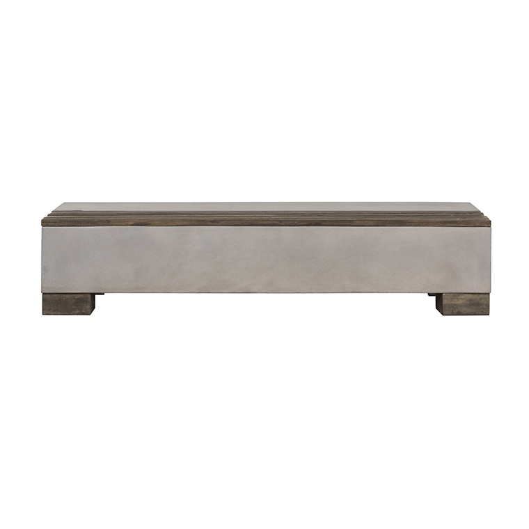 VIG Furniture VGLBRIVI-CF120-01 Modrest Delaware Modern Concrete & Acacia Rectangular Coffee Table