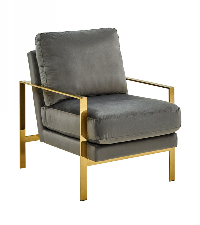 VIG Furniture VGRH-RHS-AC-229 Divani Casa Bayside - Modern Grey Fabric Accent Chair