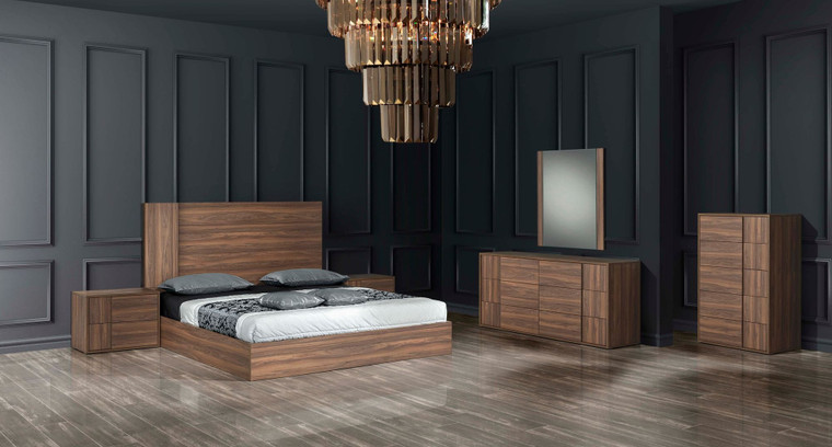 VIG Furniture VGACASUS-BED-Q Nova Domus Asus - Queen Italian Modern Walnut Bed