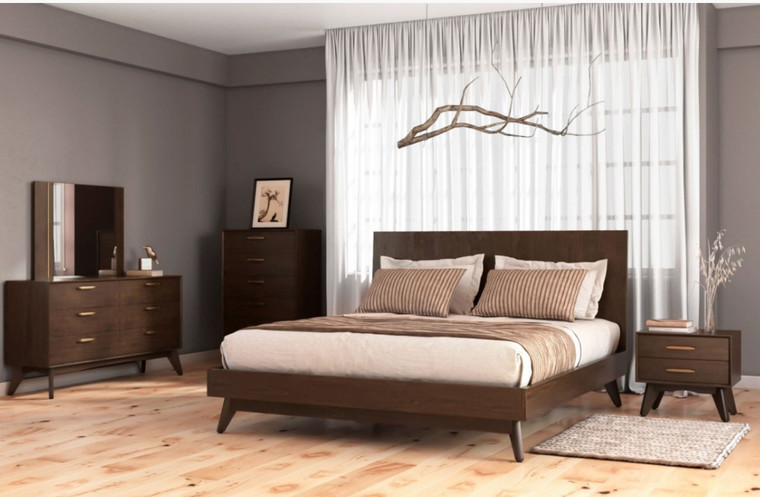 VIG Furniture VGLBNANT-SET-Q Modrest Novak - Queen Modern Dark Oak Bedroom Set
