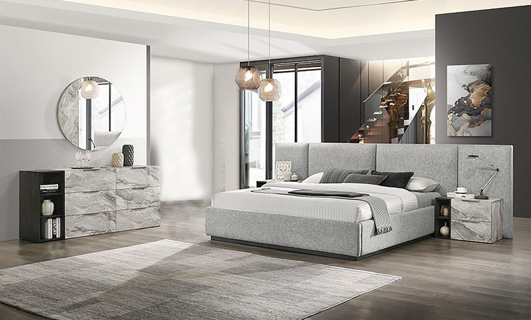 VIG Furniture VGMABR-121-GRY-BED-SET-Q Nova Domus Maranello - Queen Modern Grey Bed Set