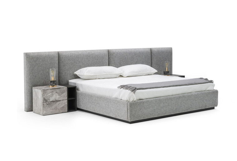 VIG Furniture VGMAMQT-S25-BR-121-GRY-BED-EK Nova Domus Maranello - Eastern King Modern Grey Bed