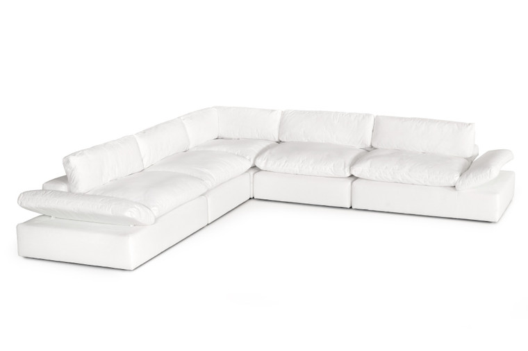 VIG Furniture VGKKKF.2612-WHT-SECT Divani Casa Kelly - Modern White Fabric Sectional Sofa