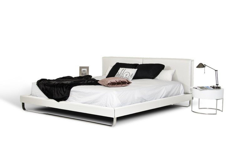 VIG Furniture VGJY-4016-WHT-BED-Q Queen Modrest Ramona Modern White Leatherette Bed