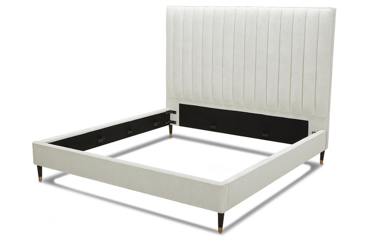 VIG Furniture VGKK-B606-WHT-BED-Q Modrest Hemlock - Contemporary White Fabric Q Bed