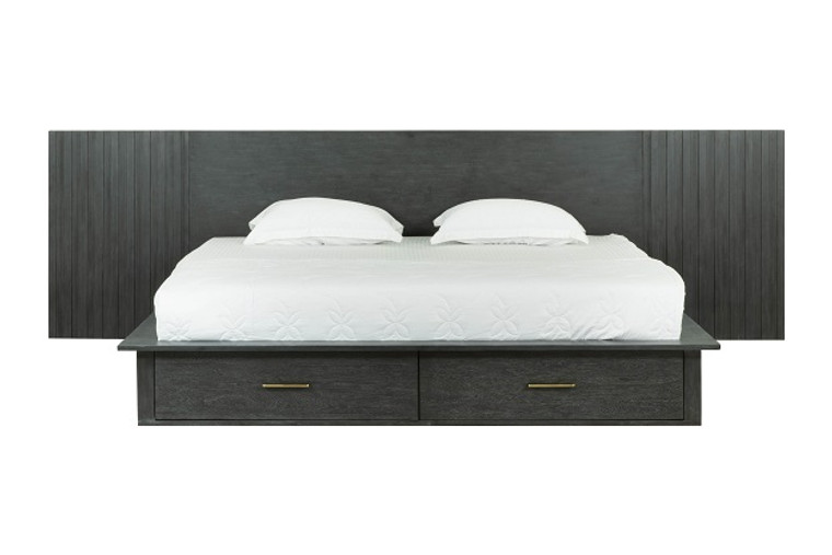 VIG Furniture VGWD-HLF2-BED-EK Modrest Manchester- Contemporary Platform Dark Grey Ek Bed