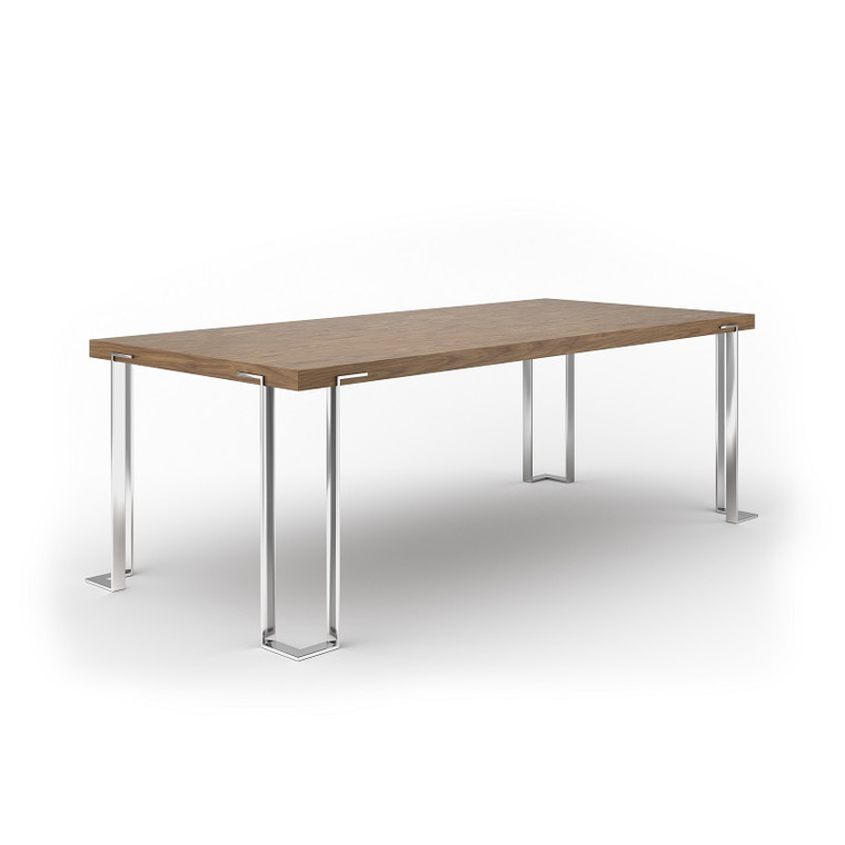 VIG Furniture VGBB-MI1502A-WAL-DT Modrest Heloise - Modern Walnut & Stainless Steel Dining Table