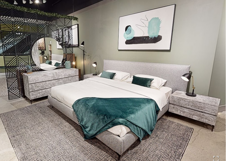 VIG Furniture VGAC-ARIA-BED Nova Domus Aria - Italian Modern Grey Fabric Bed