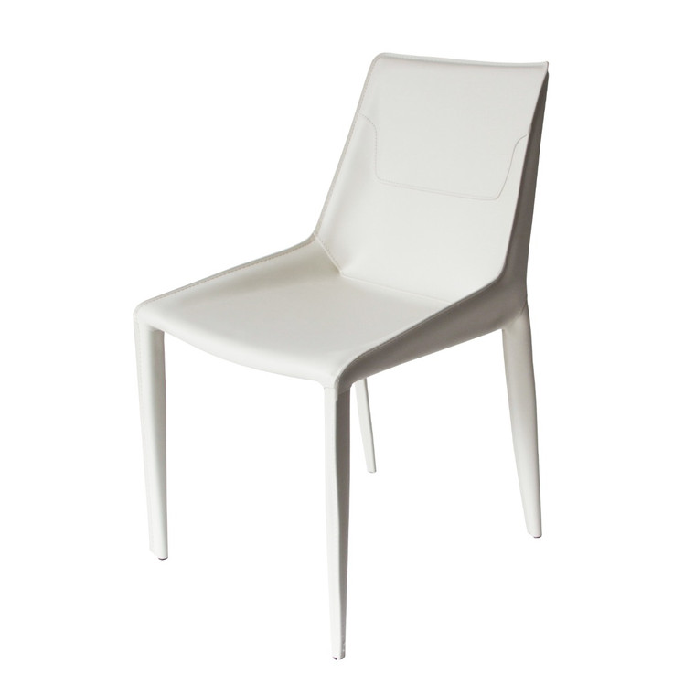 VIG Furniture VGYF-DC1113-I Modrest Halo - Modern Ivory Saddle Leather Dining Chair Set Of 2