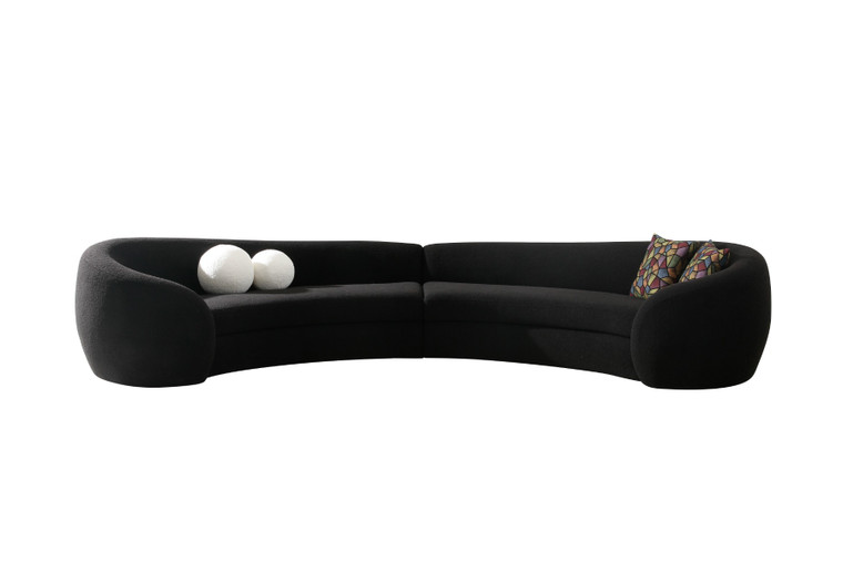 VIG Furniture VGOD-ZW-22017-B Modrest - Kilmer Modern Black Curved Fabric Sectional Sofa