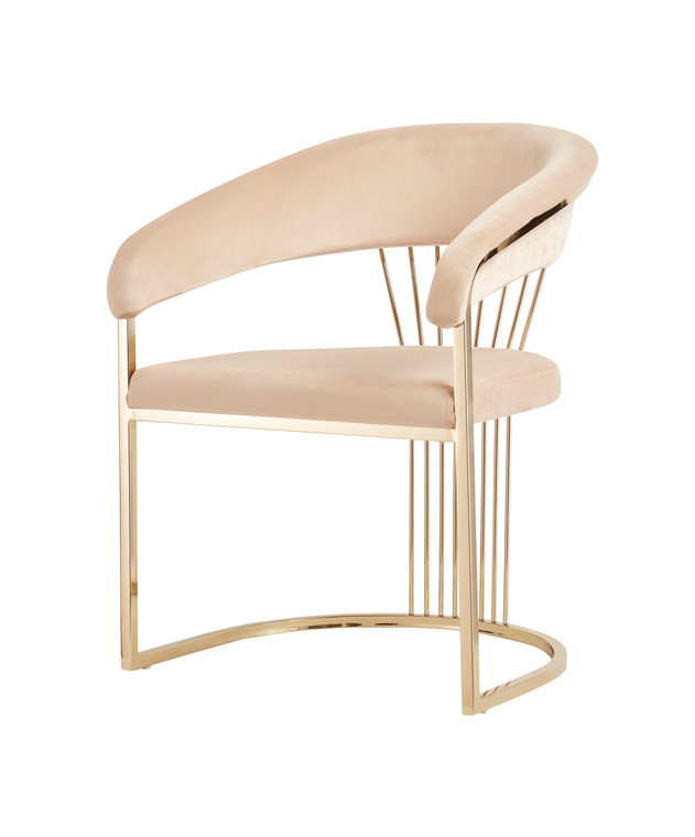 VIG Furniture VGZA-Y429-BEI-DC Modrest Linda - Modern Beige Velvet And Gold Dining Chair