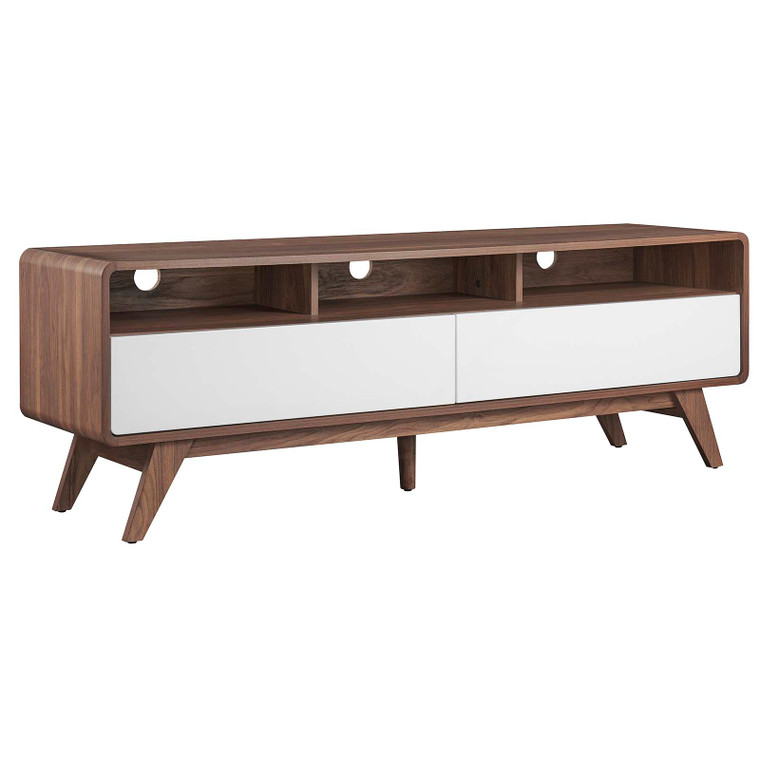 Transmit 60" Tv Stand - Walnut White EEI-6231-WAL-WHI By Modway Furniture