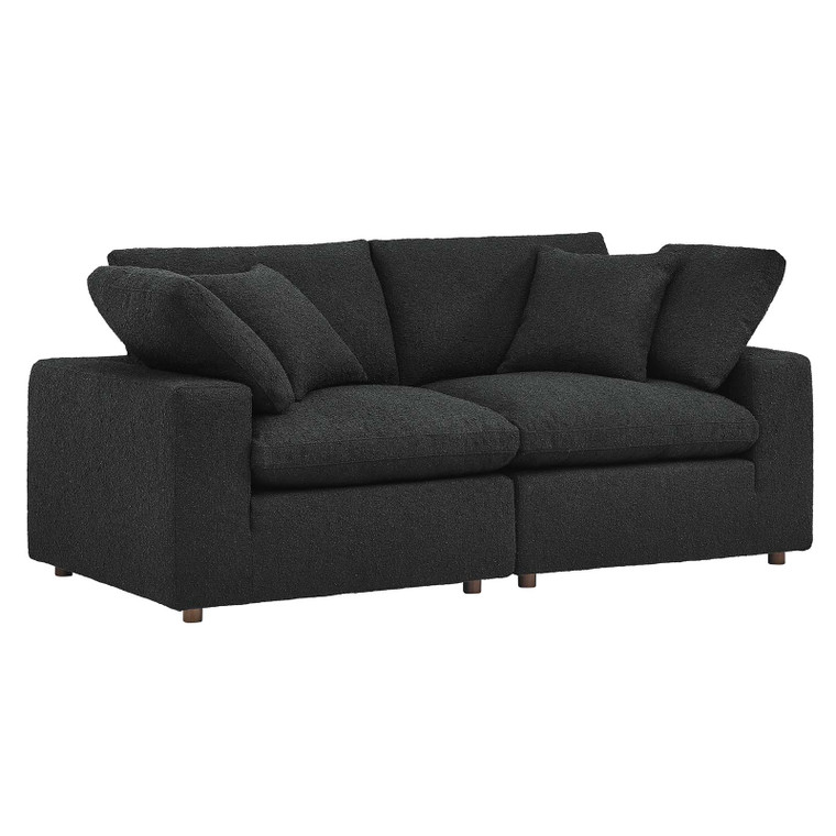 Commix Down Filled Overstuffed Boucle Fabric Loveseat - Black EEI-6361-BLK By Modway Furniture