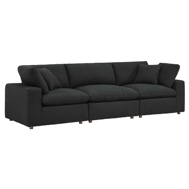 Commix Down Filled Overstuffed Boucle Fabric 3-Seater Sofa - Black EEI-6362-BLK By Modway Furniture