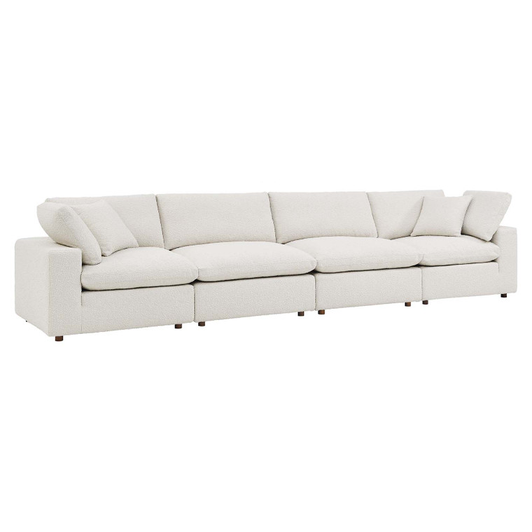 Commix Down Filled Overstuffed Boucle Fabric 4-Seater Sofa - Ivory EEI-6364-IVO By Modway Furniture
