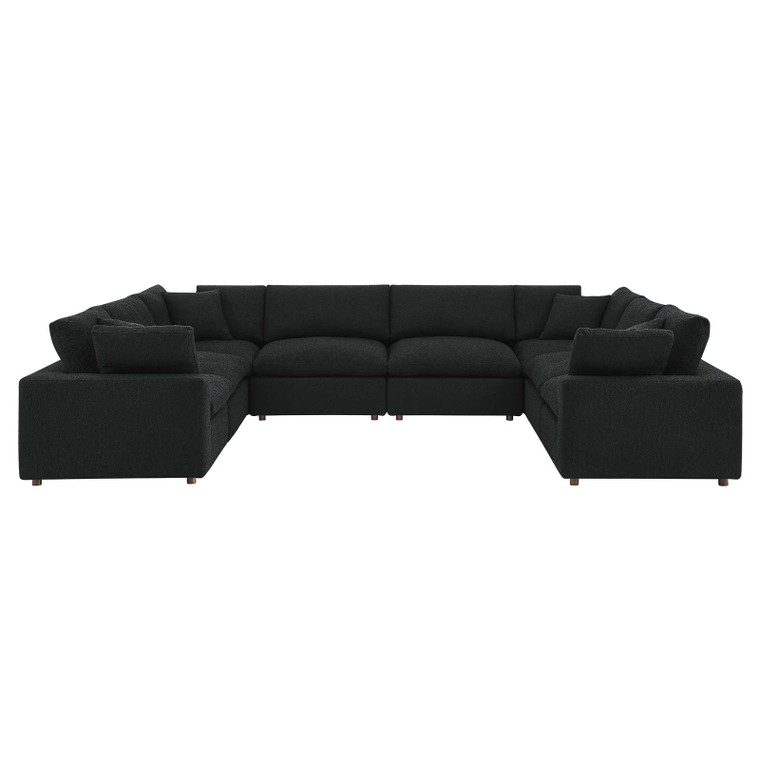 Commix Down Filled Overstuffed Boucle Fabric 8-Piece Sectional Sofa - Black EEI-6371-BLK By Modway Furniture
