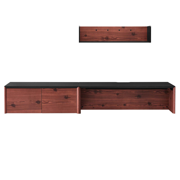 Kinetic 49" Wall-Mount Office Desk With Cabinet And Shelf - Black Cherry EEI-6312-BLK-CHE By Modway Furniture