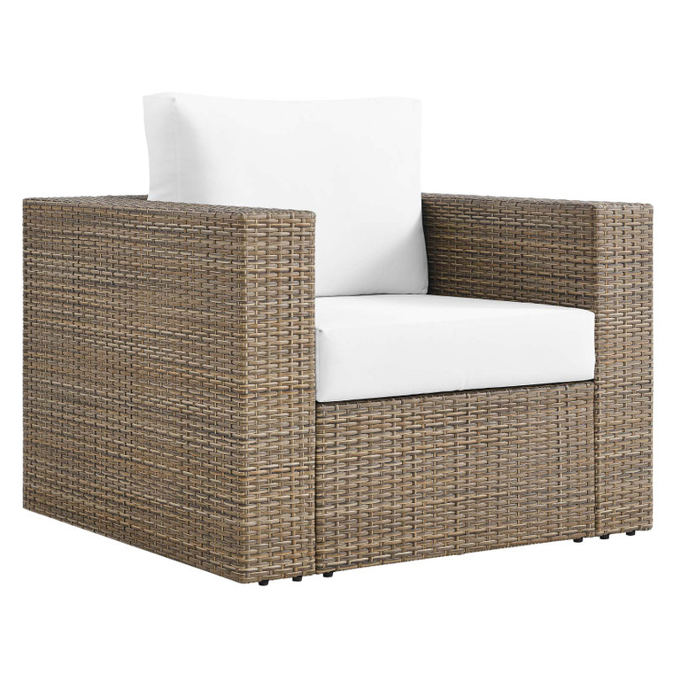 Convene Outdoor Patio Outdoor Patio Armchair - Cappuccino White EEI-6326-CAP-WHI By Modway Furniture