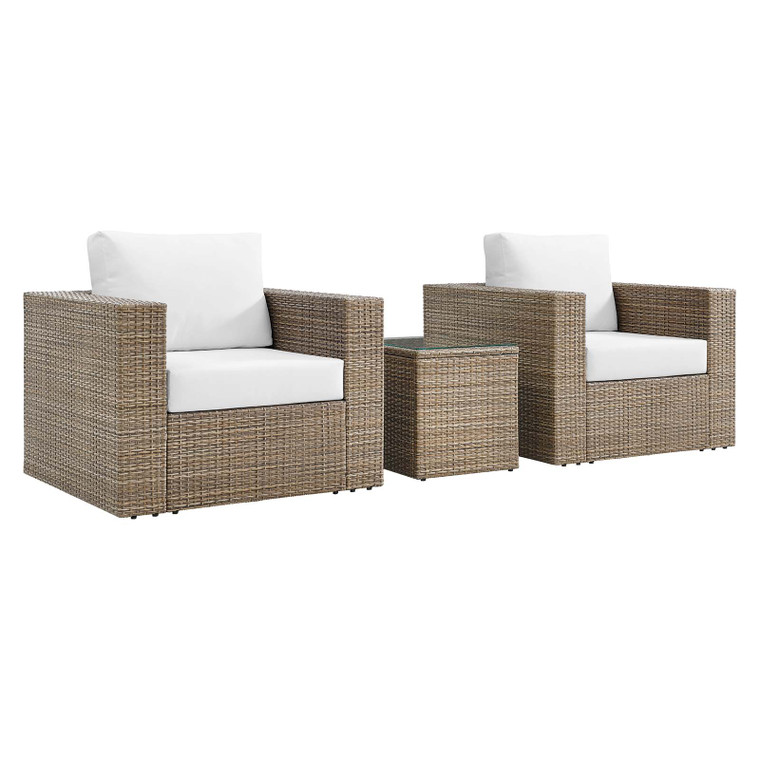 Convene Outdoor Patio Outdoor Patio 3-Piece Furniture Set - Cappuccino White EEI-6327-CAP-WHI By Modway Furniture