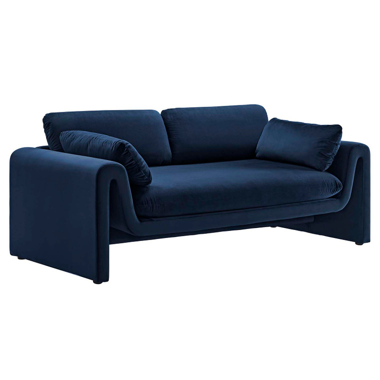 Waverly Performance Velvet Sofa - Midnight Blue EEI-6382-MID By Modway Furniture