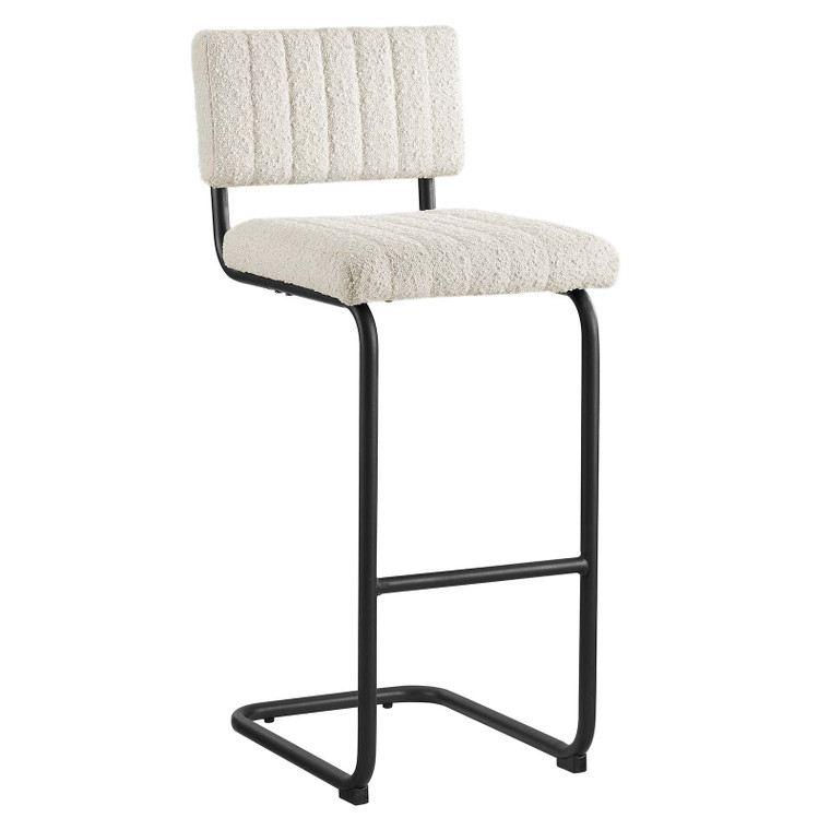 Parity Boucle Bar Stools - Set Of 2 - Black Ivory EEI-6473-BLK-IVO By Modway Furniture