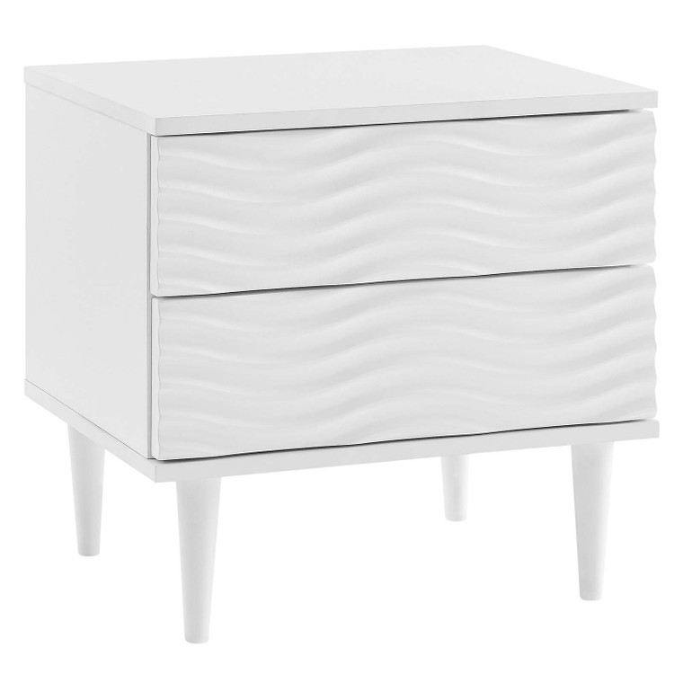 Wavelet 2-Drawer Nightstand - White MOD-7079-WHI By Modway Furniture