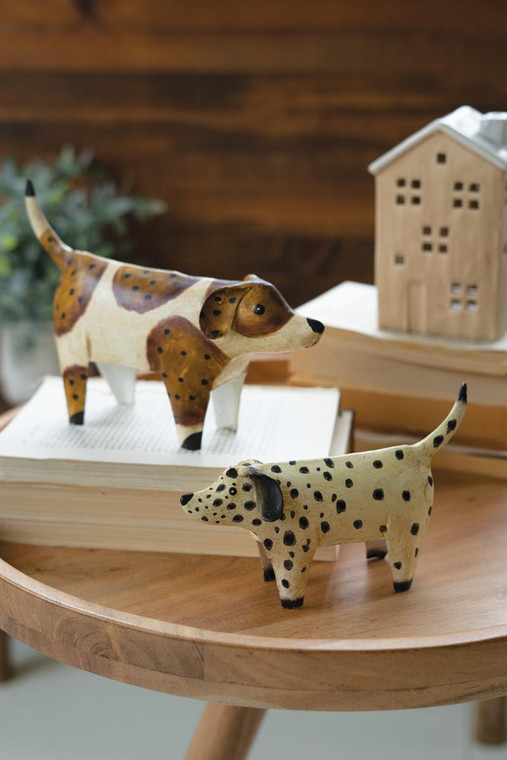 Set Of Two Painted Metal Dogs NBR1143 By Kalalou