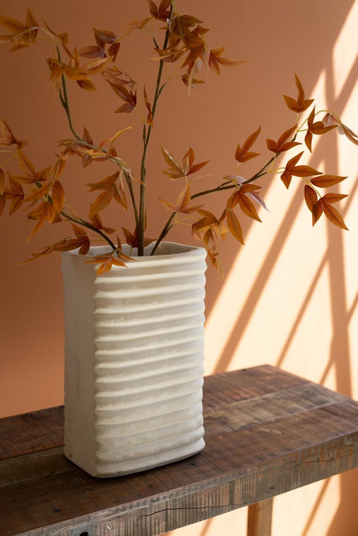 Paper Mache Tall Rectangle Vase NGA1473 By Kalalou