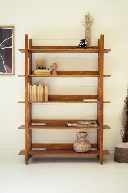 Mango Wood Bookshelf With Teak Finish NRAH1026 By Kalalou