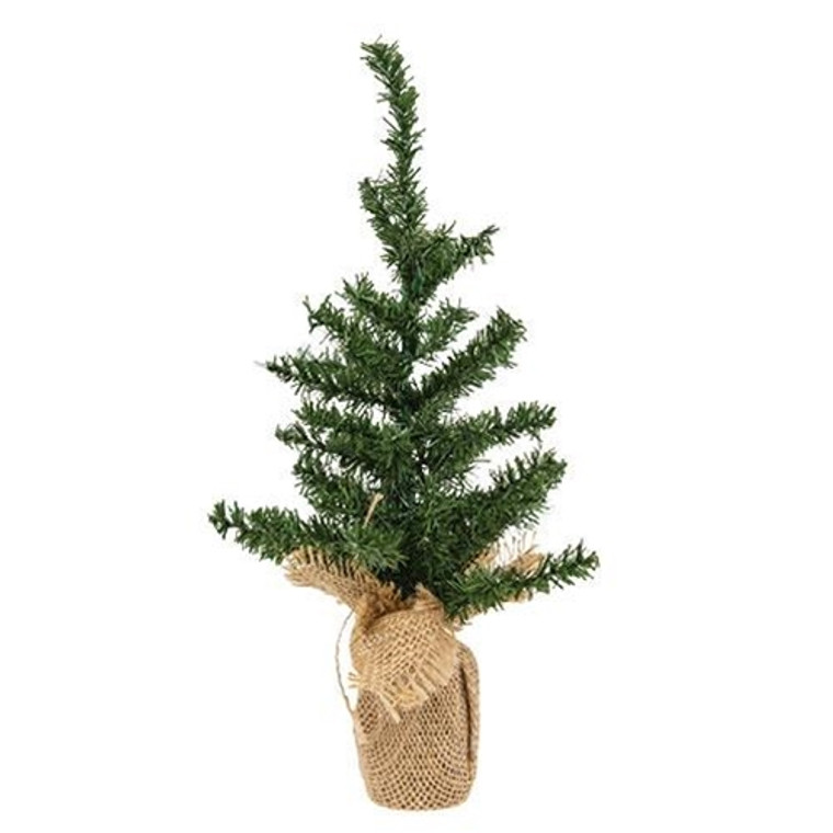 Mini Pine Tree W/Burlap Base 9" F04359 By CWI Gifts