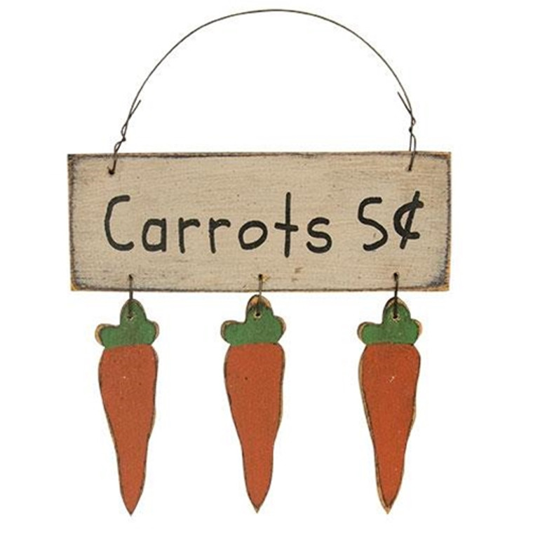 *Distressed Wooden "Carrots" Hanger G12871 By CWI Gifts