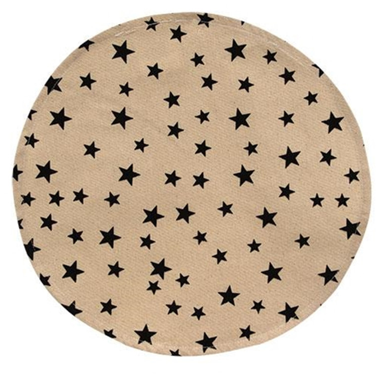 Round Mat W/Black Stars G15703 By CWI Gifts
