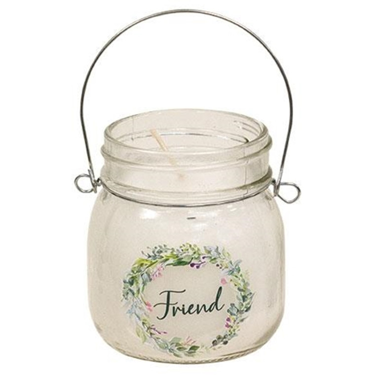 Friend Wreath Jar Candle 6Oz Lemongrass & Lavender G20271 By CWI Gifts