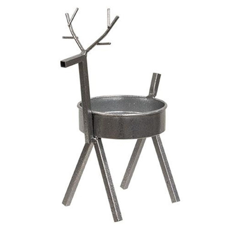 Galvanized Metal Reindeer Candle Holder G22DN050S By CWI Gifts
