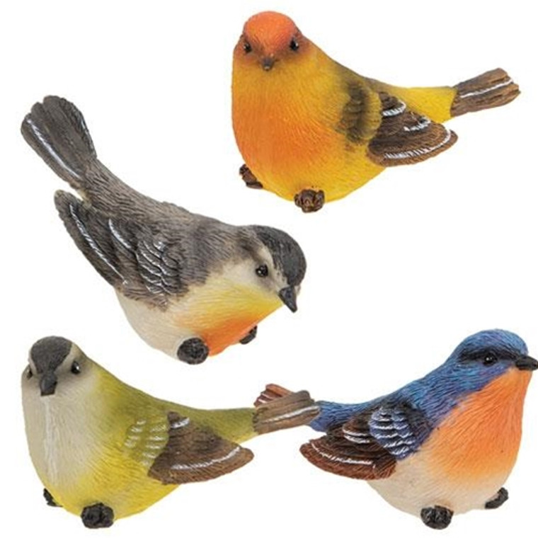 Resin Spring Bird 4 Asstd. (Pack Of 4) G2513240 By CWI Gifts